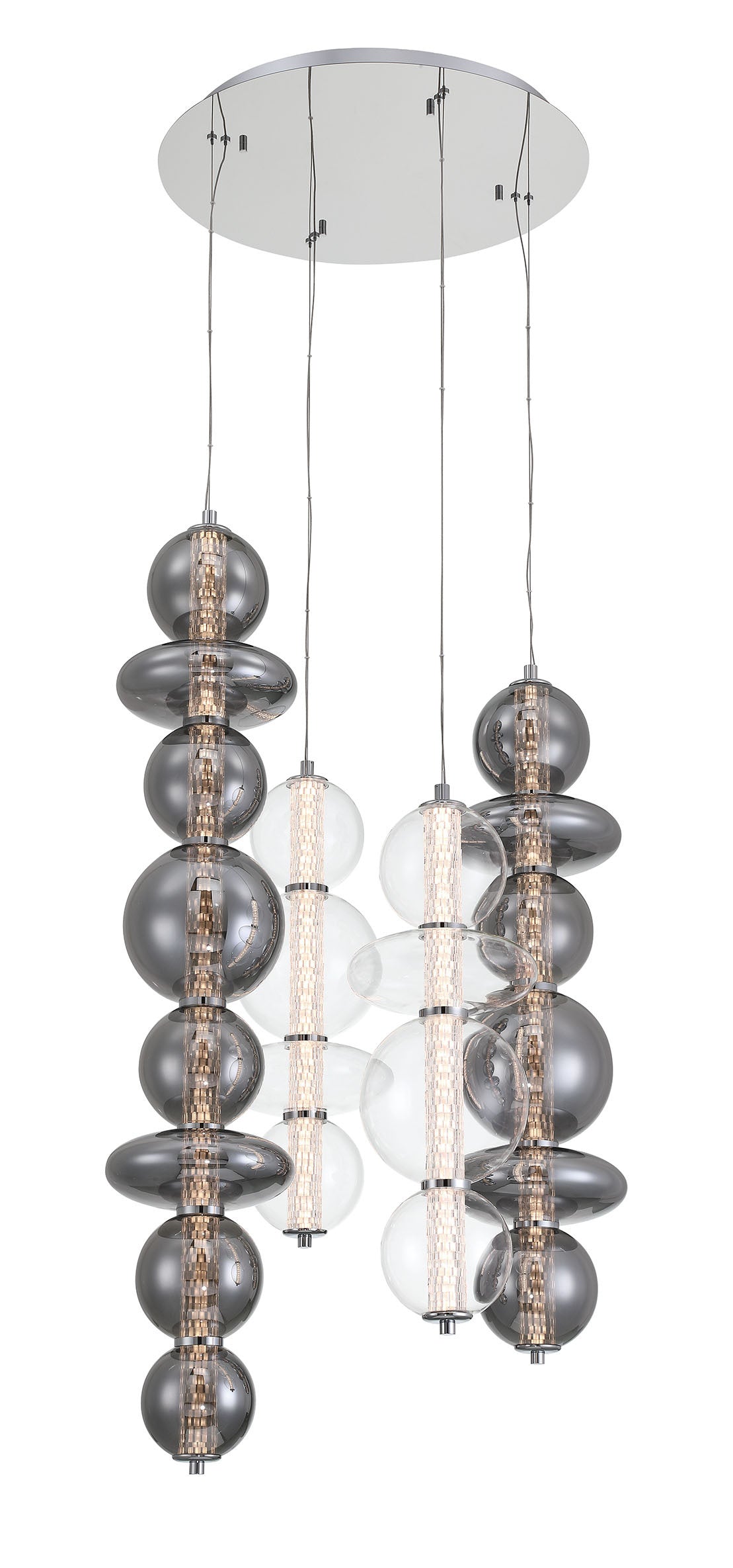 Lustre allongé Atomo Chrome – vue 2