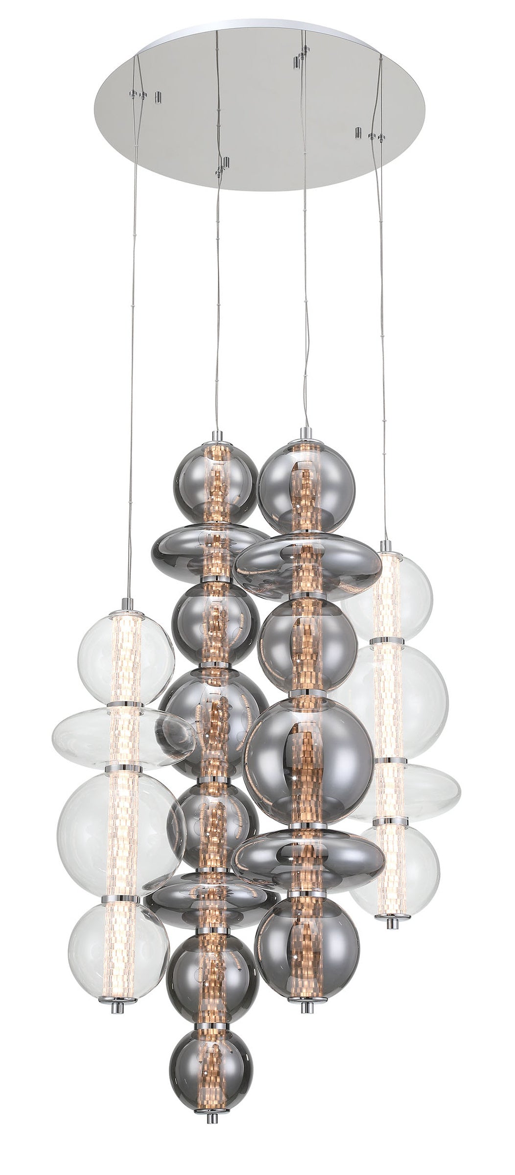 Lustre allongé Atomo Chrome – vue 4