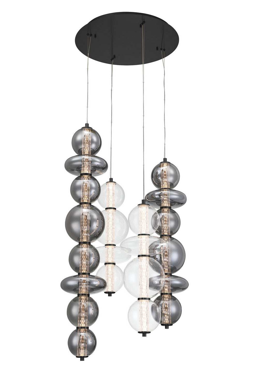 Lustre allongé Atomo Noir mat – vue 2