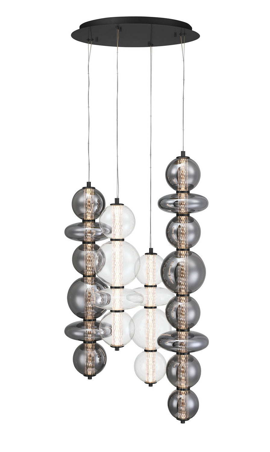 Lustre allongé Atomo Noir mat – vue 3