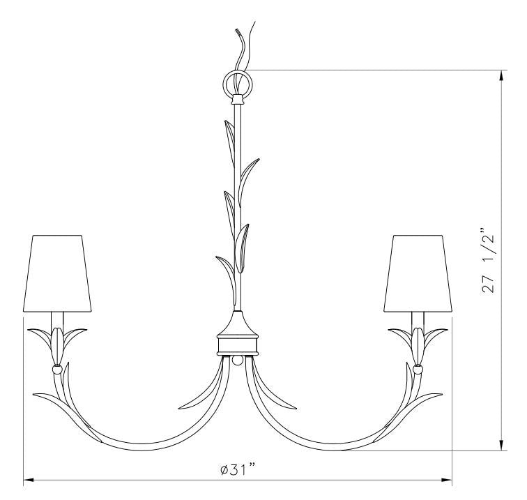 Lustre Aslin Or feuille, 31" – vue 2