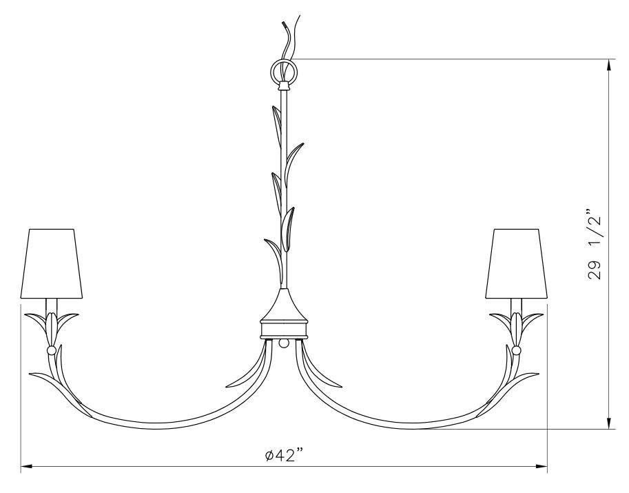 Lustre Aslin Or feuille, 42" – vue 2
