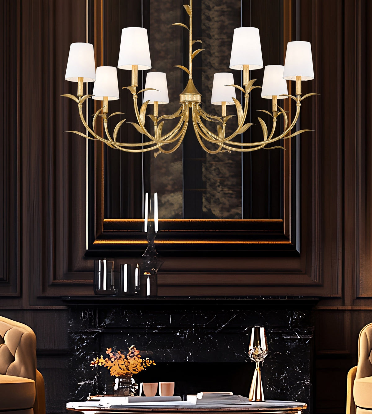 Lustre Aslin Or feuille, 42" – vue 8