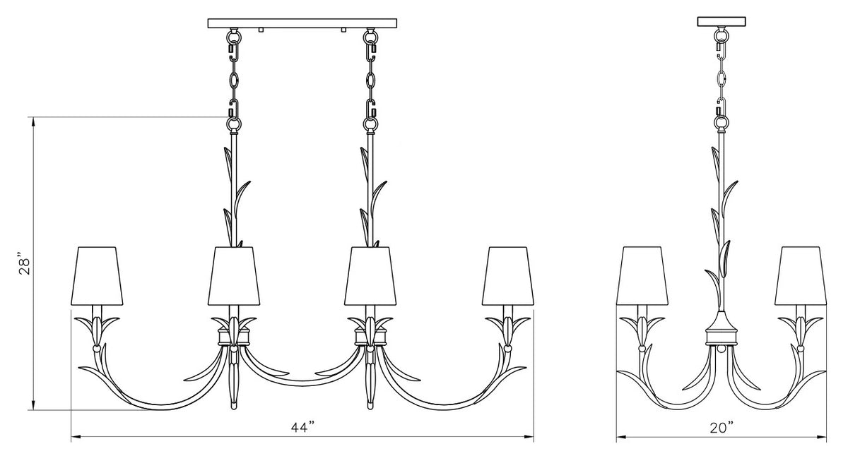 Lustre Aslin Or feuille, 20" – vue 2