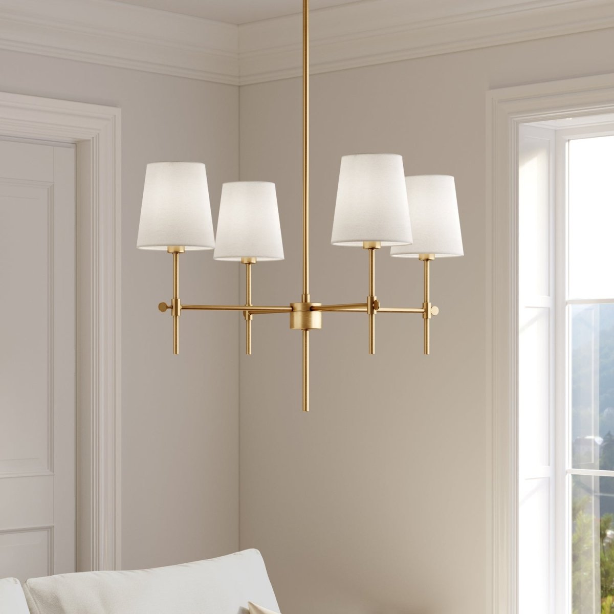 Lustre Baker - Nickel brossé 36" by Visual Comfort Studio | Luminaires & cie