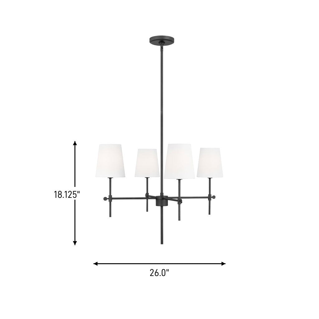 Lustre Baker - Nickel brossé 36" by Visual Comfort Studio | Luminaires & cie