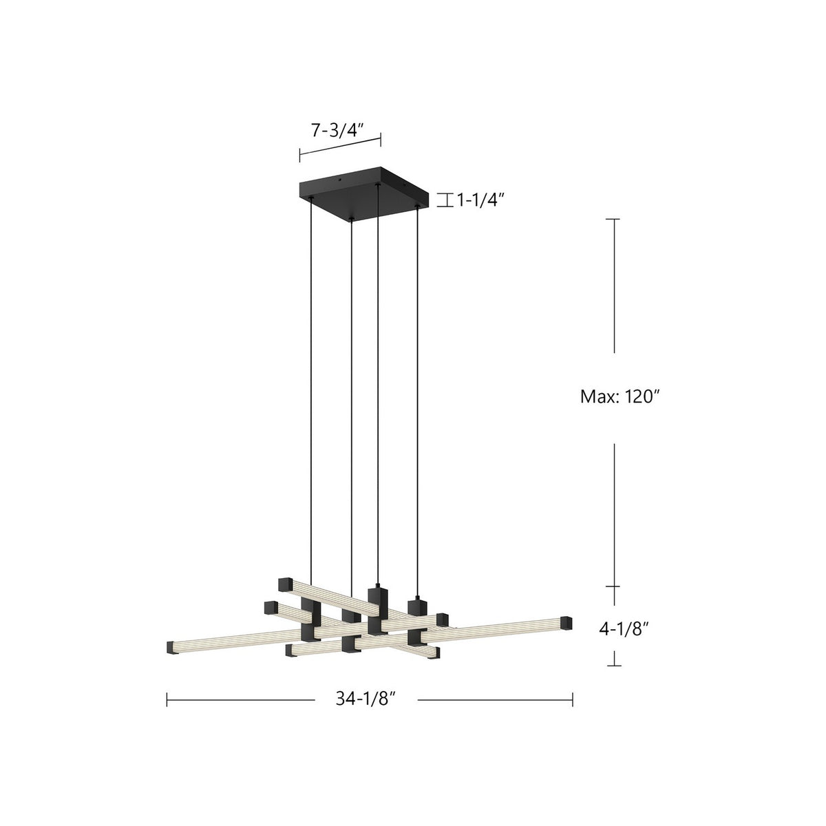 Lustre Blade Noir – vue 2