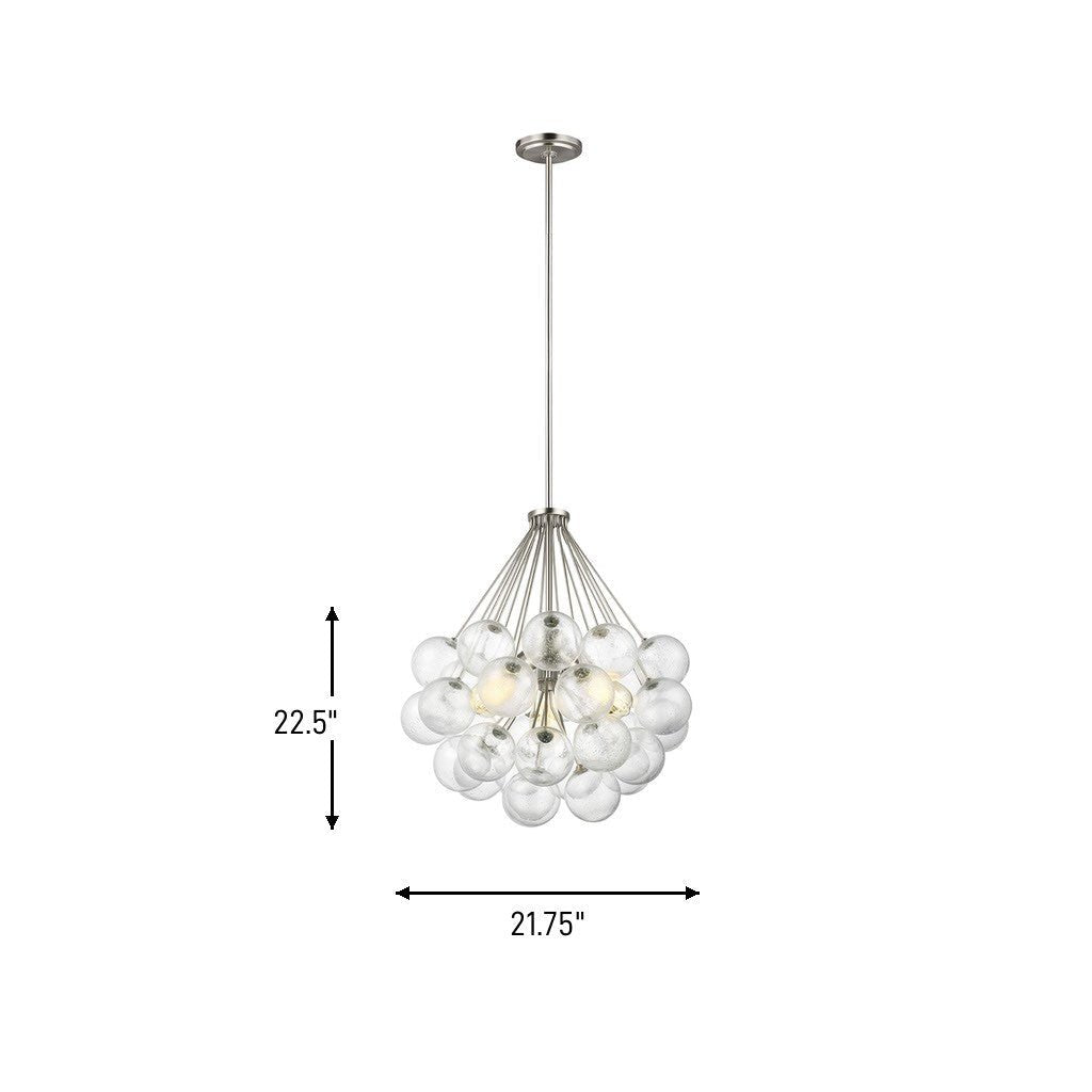 Lustre Bronzeville - Nickel brossé 21 3/4" by Visual Comfort Studio | Luminaires & cie