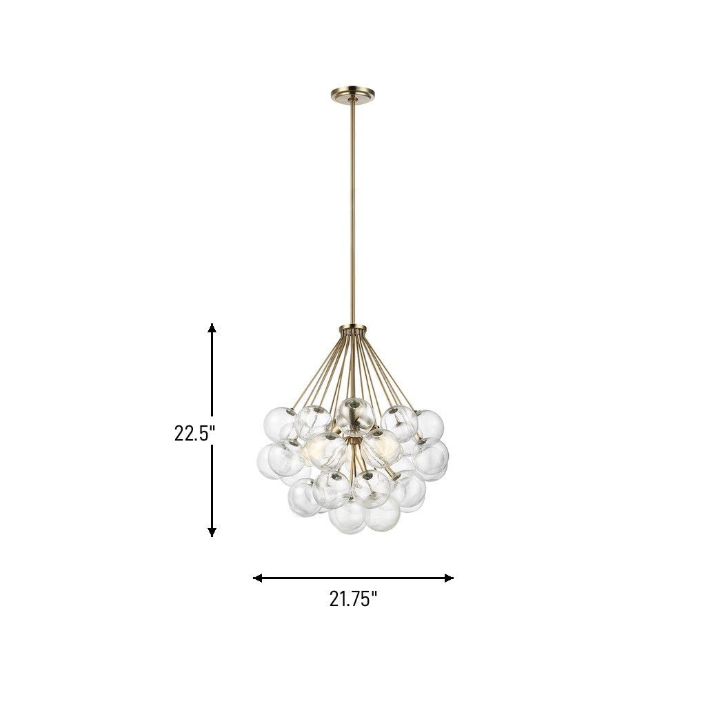 Lustre Bronzeville - Nickel brossé 21 3/4" by Visual Comfort Studio | Luminaires & cie