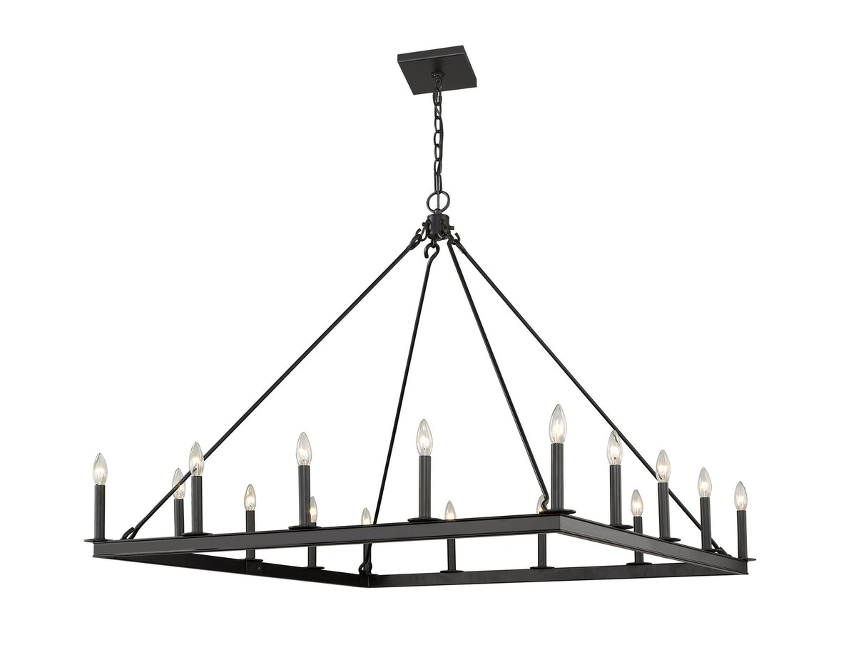 Lustre carré Barclay Noir mat, 45" – Z-Lite