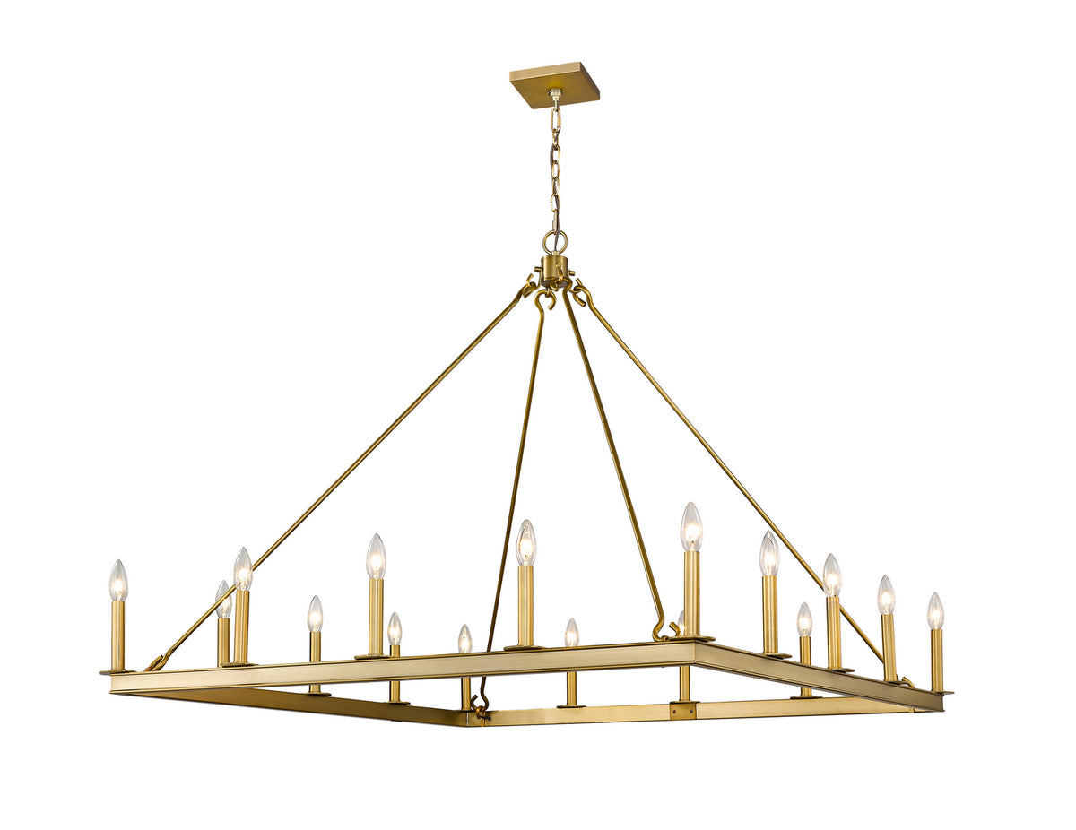 Lustre carré Barclay Laiton ancien, 45" – Z-Lite