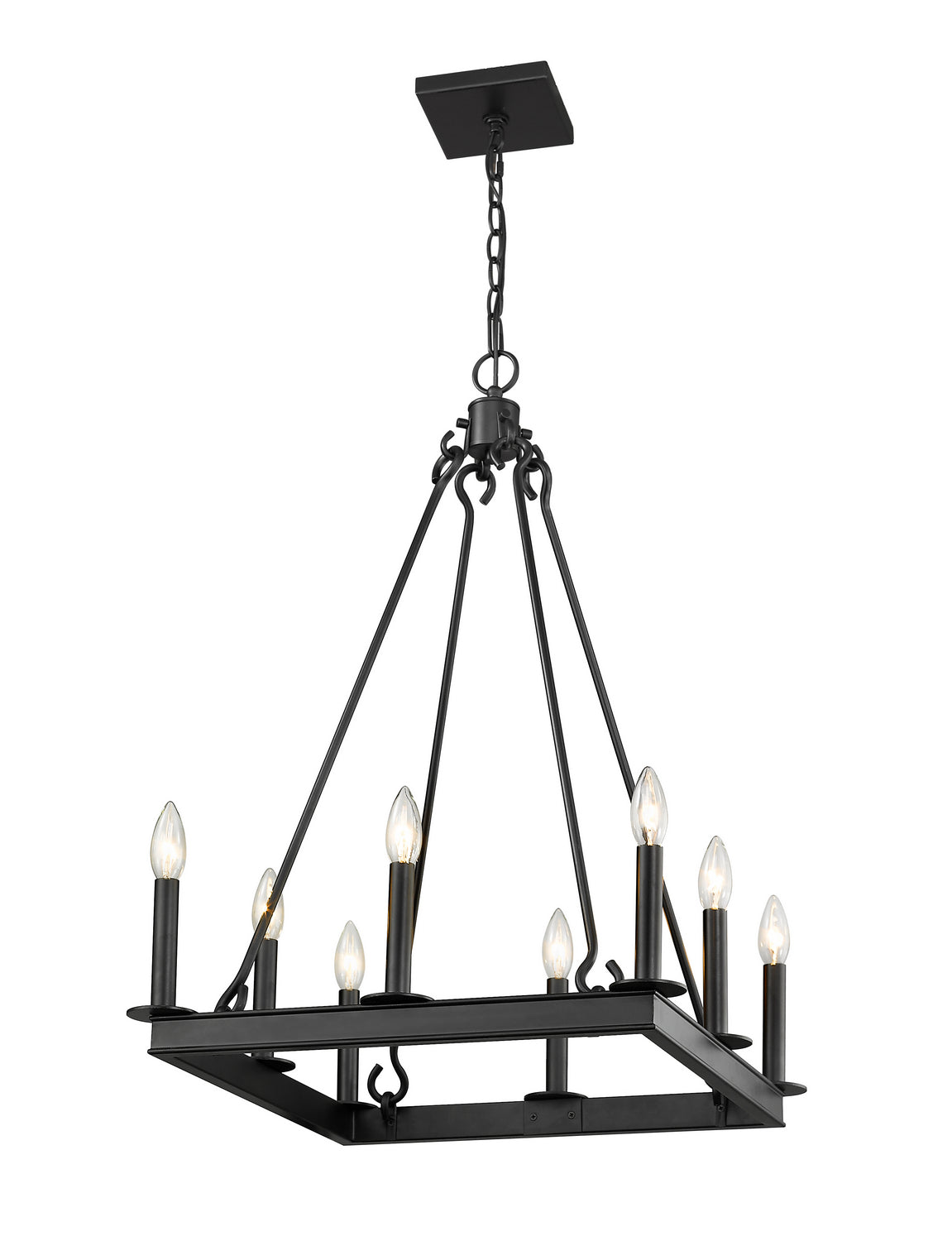 Lustre carré Barclay Noir mat, 20" – Z-Lite