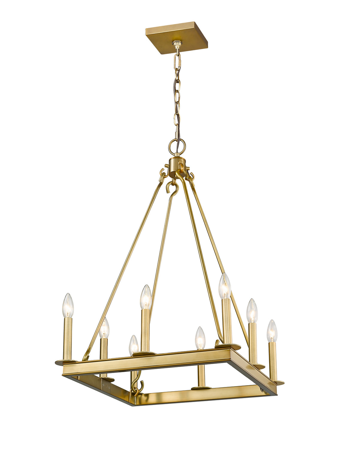 Lustre carré Barclay Laiton ancien, 20" – Z-Lite