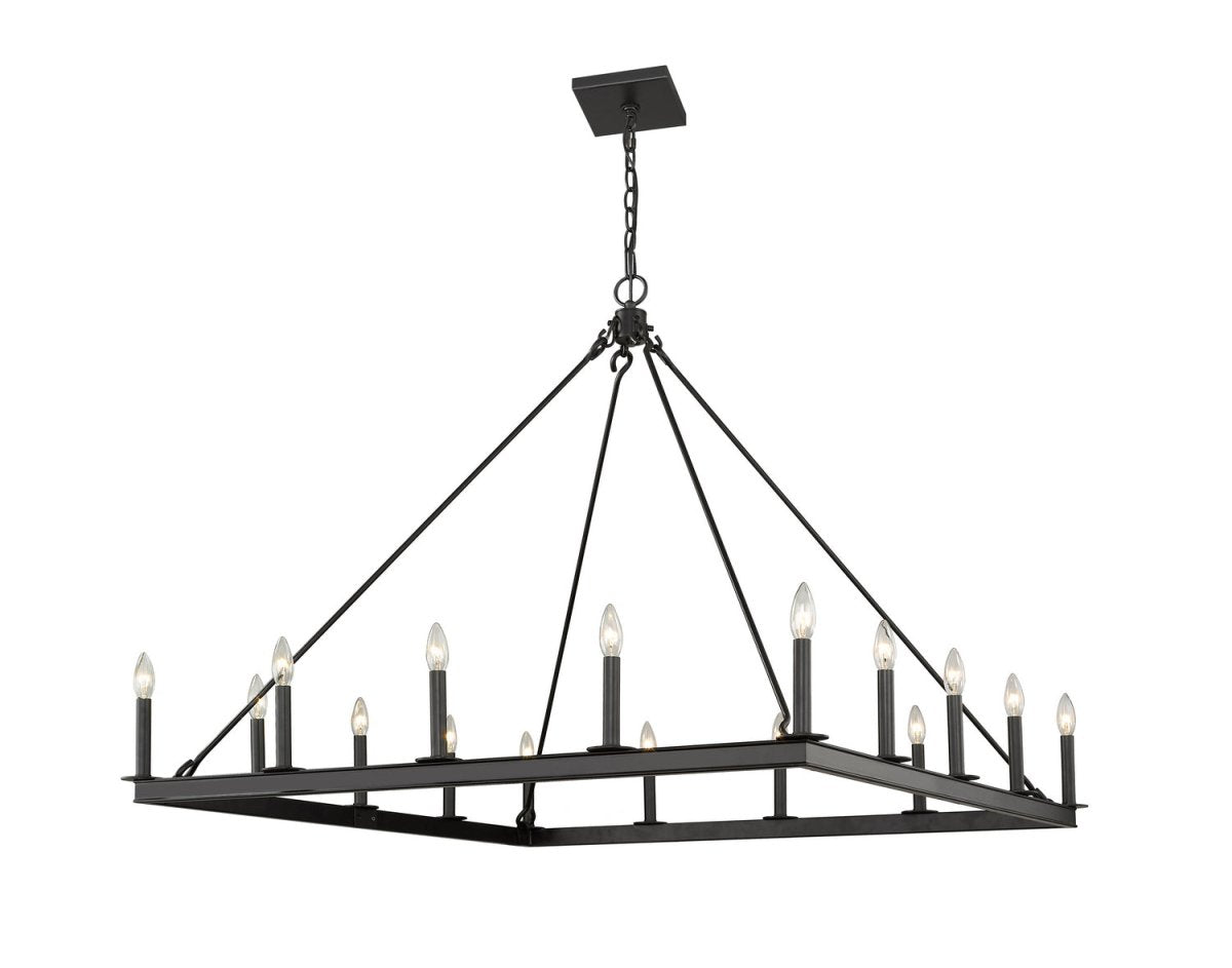 Lustre carré Barclay - Noir mat 45" by Z-Lite | Luminaires & cie