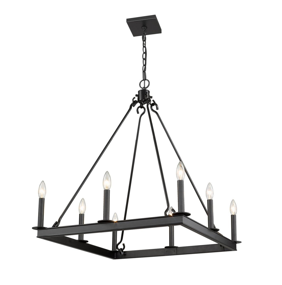 Lustre carré Barclay - Noir mat 26" by Z-Lite | Luminaires & cie
