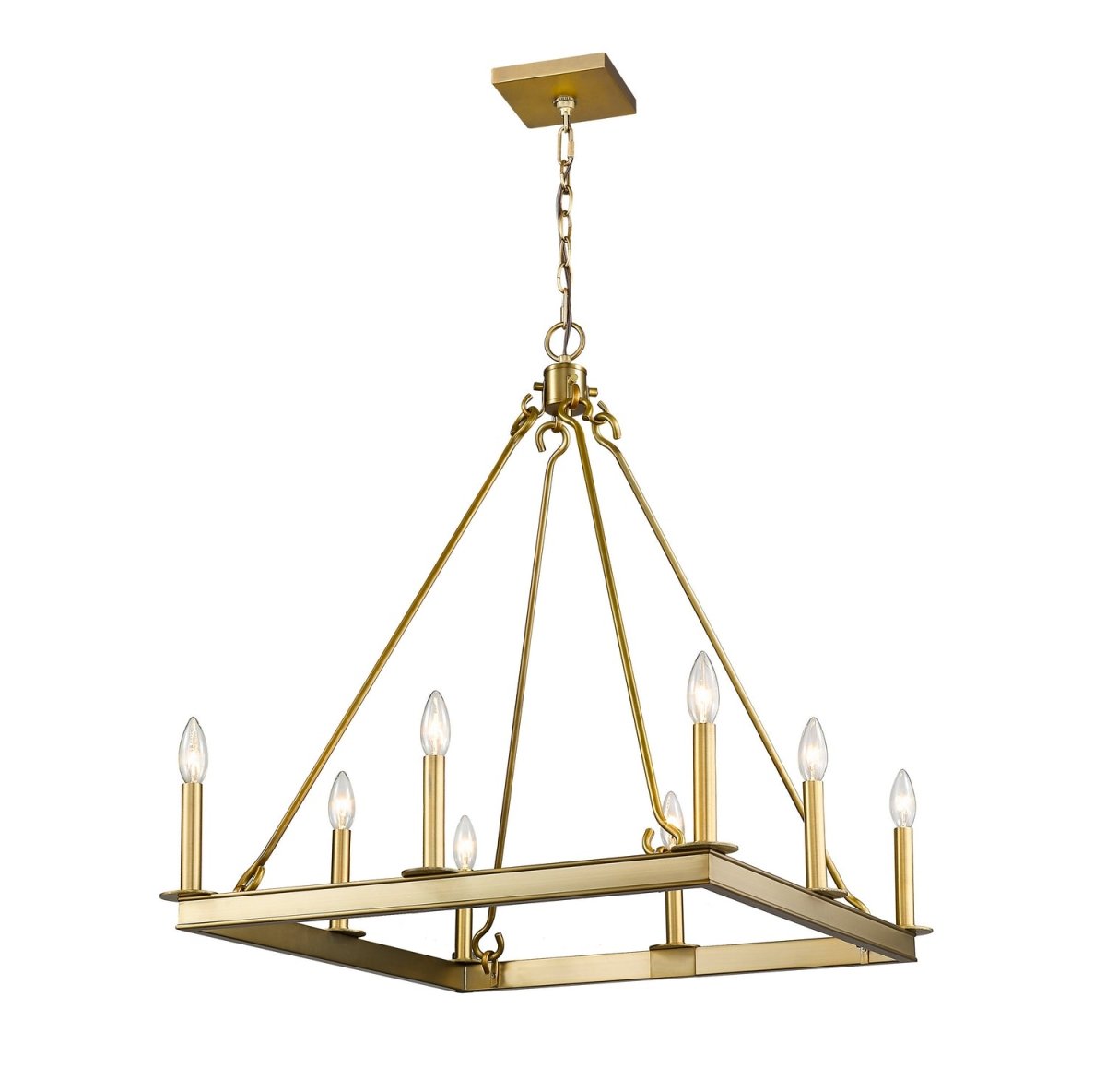 Lustre carré Barclay - Laiton ancien 26" by Z-Lite | Luminaires & cie