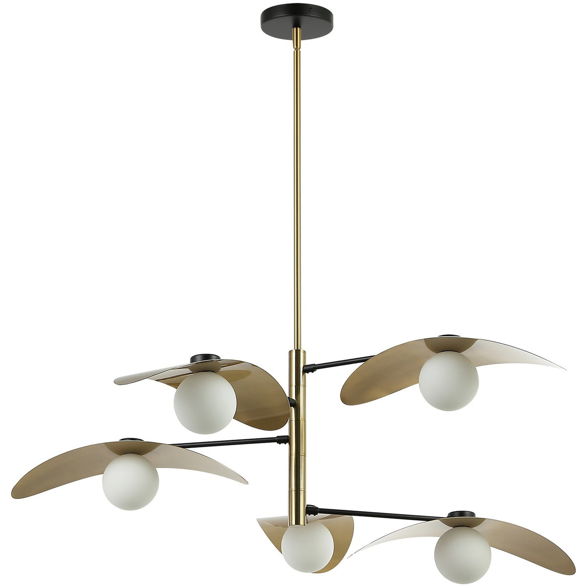 Lustre Christobel Laiton vieilli & Noir mat / Noir mat – vue 2
