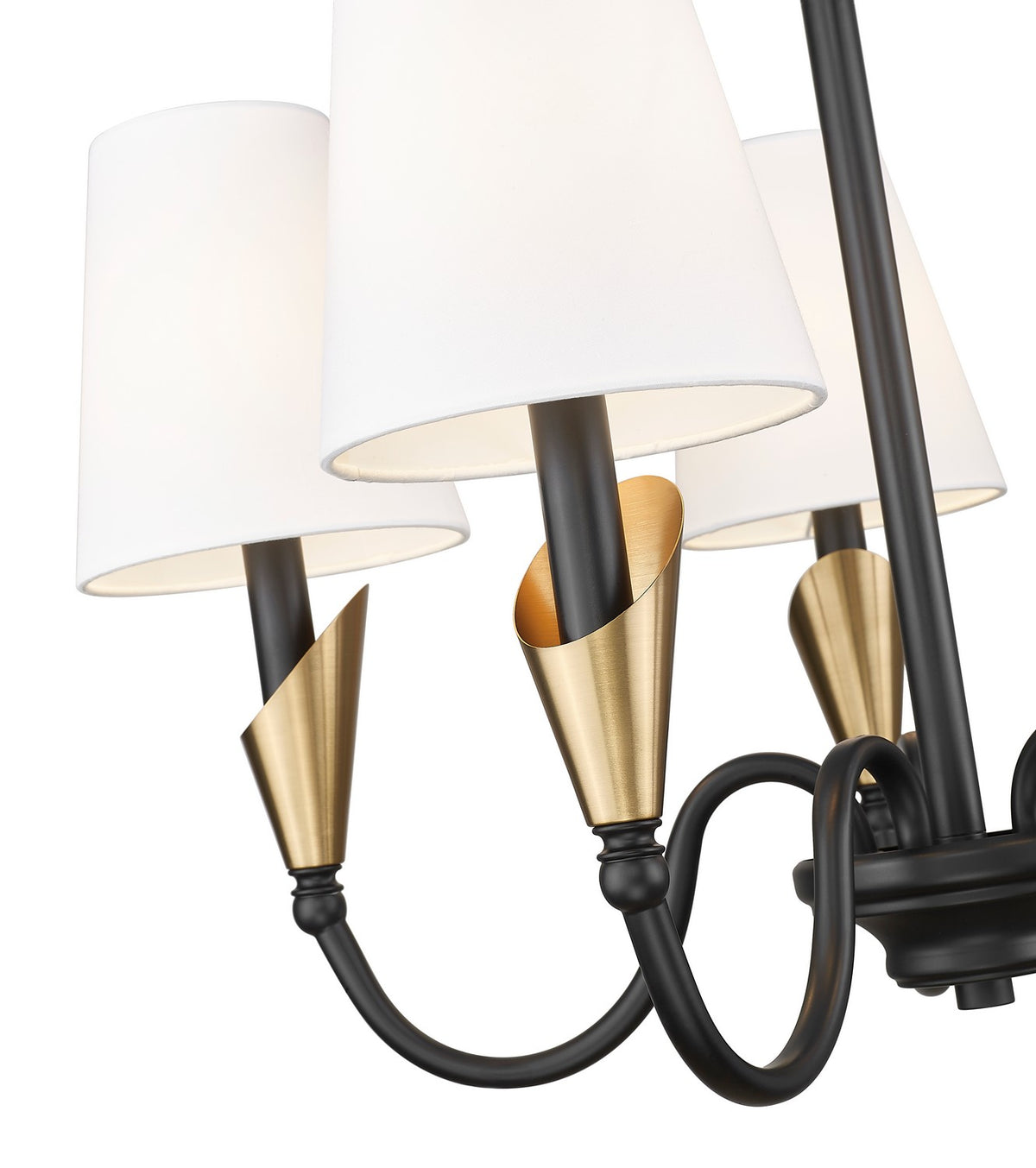 Lustre Claudelle Noir mat + Or moderne, 24" – vue 6