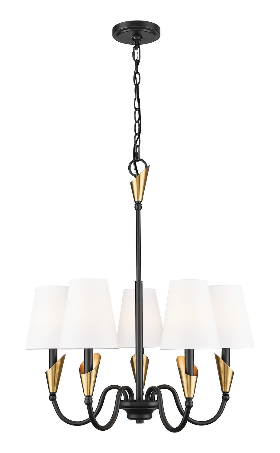 Lustre Claudelle Noir mat + Or moderne, 24" – Z-Lite