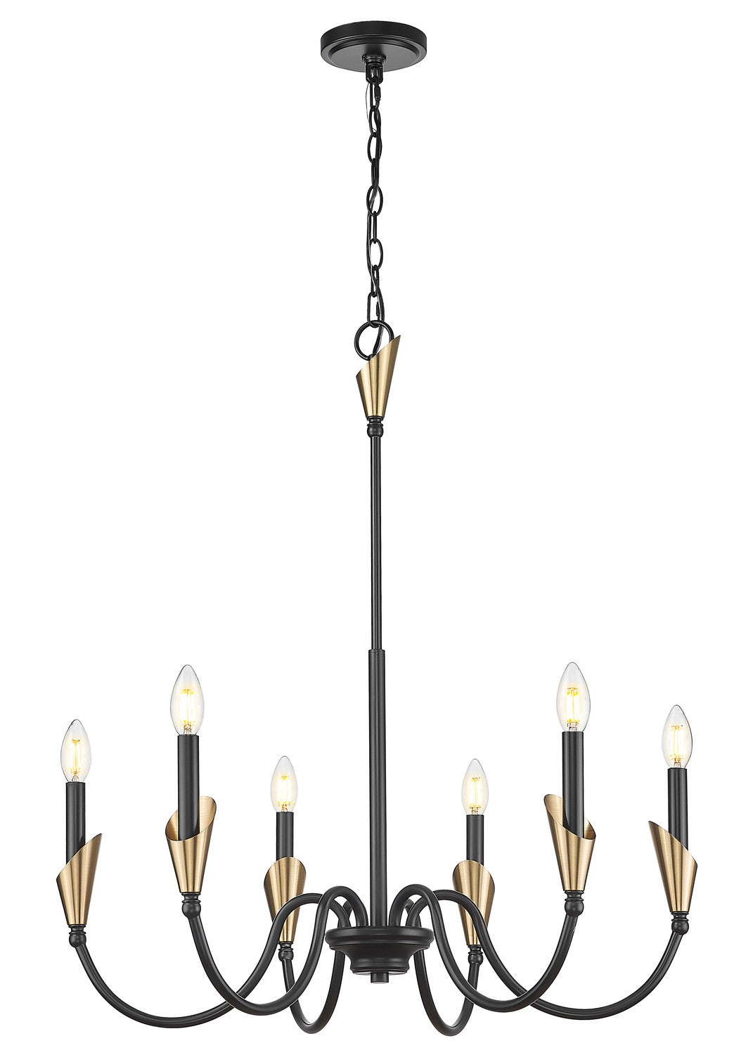 Lustre Claudelle Noir mat + Or moderne, 32" – vue 2