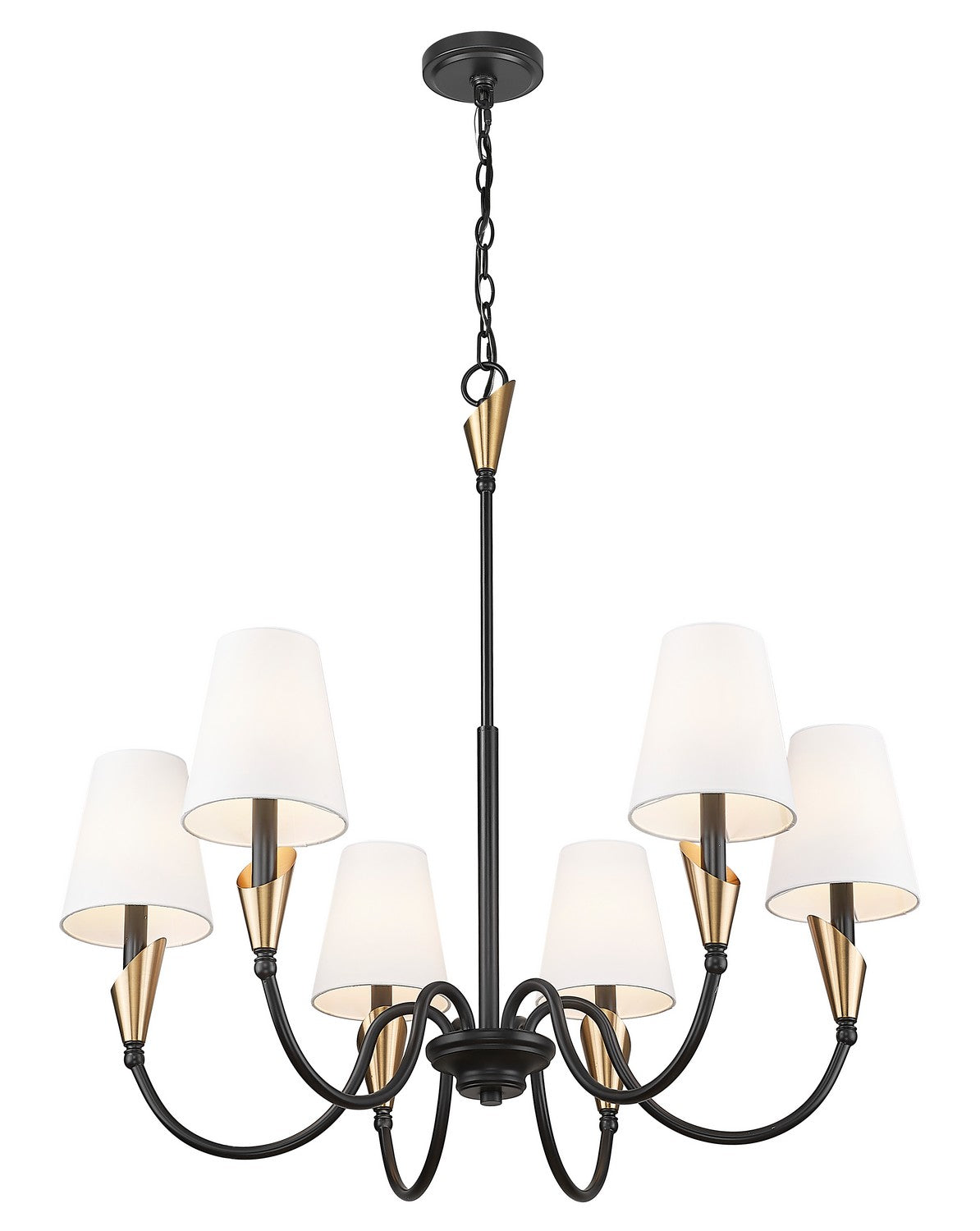 Lustre Claudelle Noir mat + Or moderne, 32" – vue 3