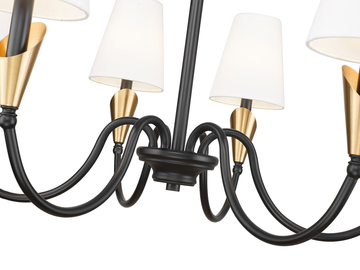 Lustre Claudelle Noir mat + Or moderne, 32" – vue 4
