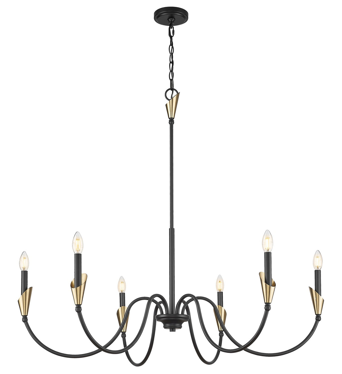 Lustre Claudelle Noir mat + Or moderne, 46" – vue 2