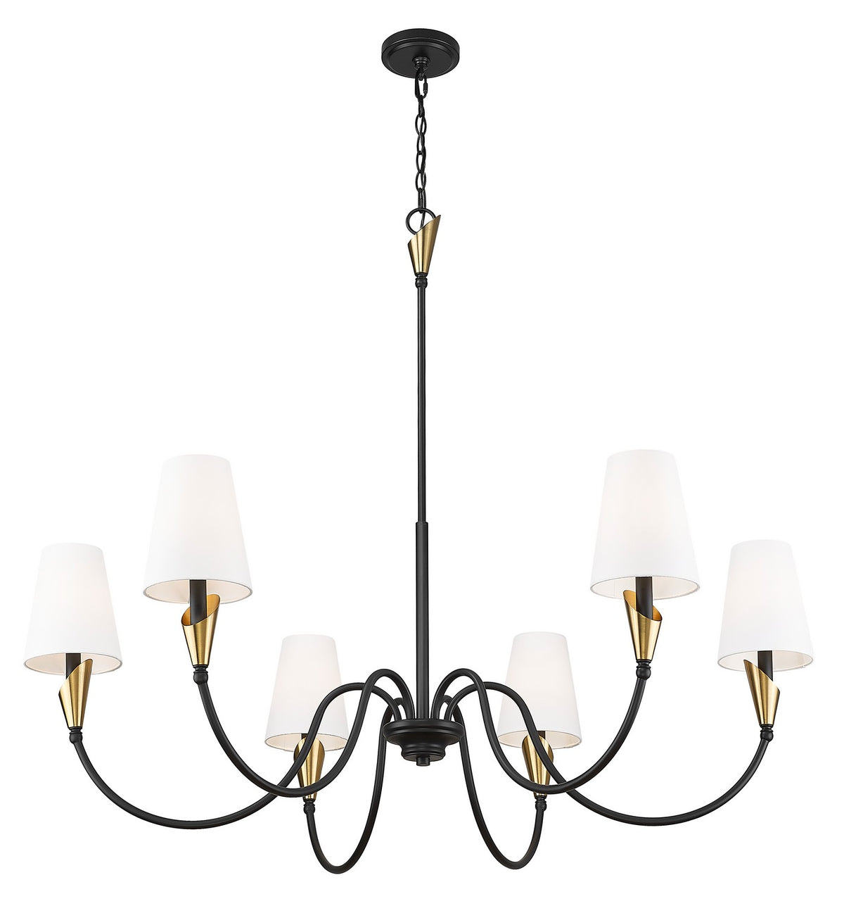 Lustre Claudelle Noir mat + Or moderne, 46" – vue 3