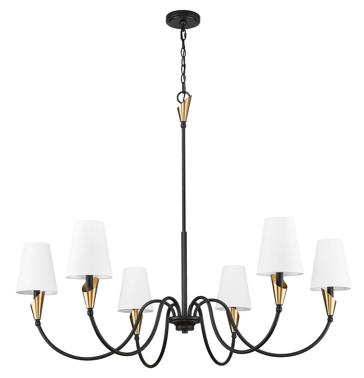 Lustre Claudelle Noir mat + Or moderne, 46" – vue 5