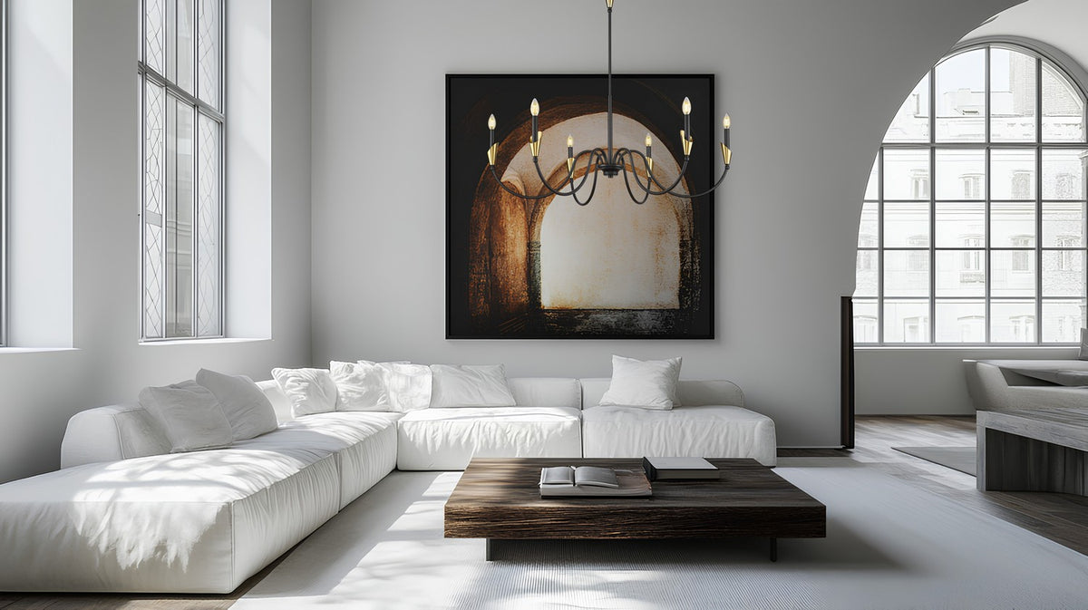 Lustre Claudelle Noir mat + Or moderne, 46" – vue 7