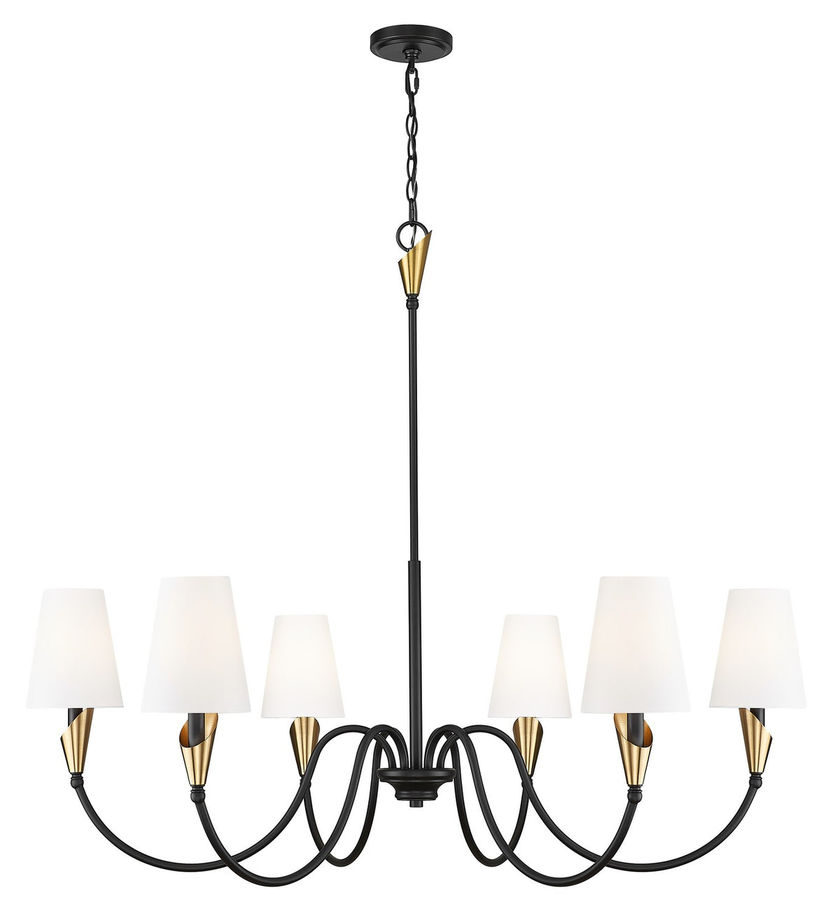 Lustre Claudelle Noir mat + Or moderne, 46" – Z-Lite