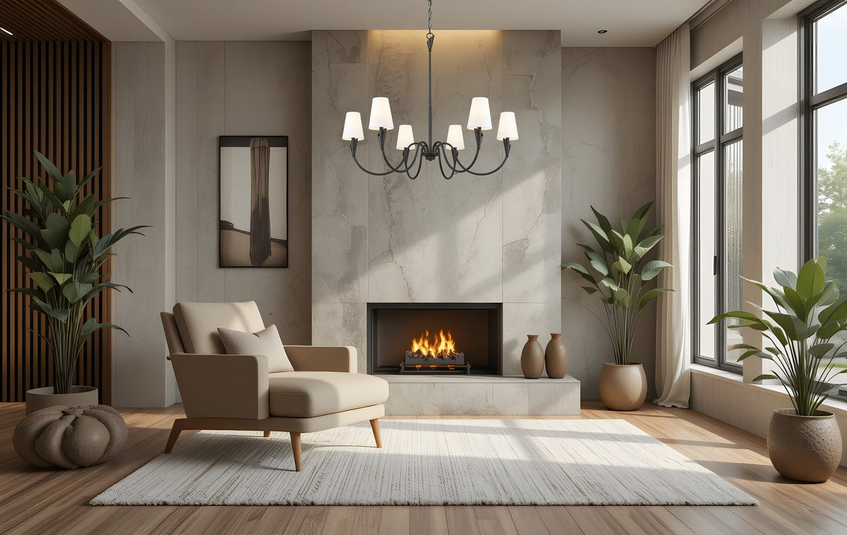 Lustre Claudelle Noir mat, 46" – vue 6