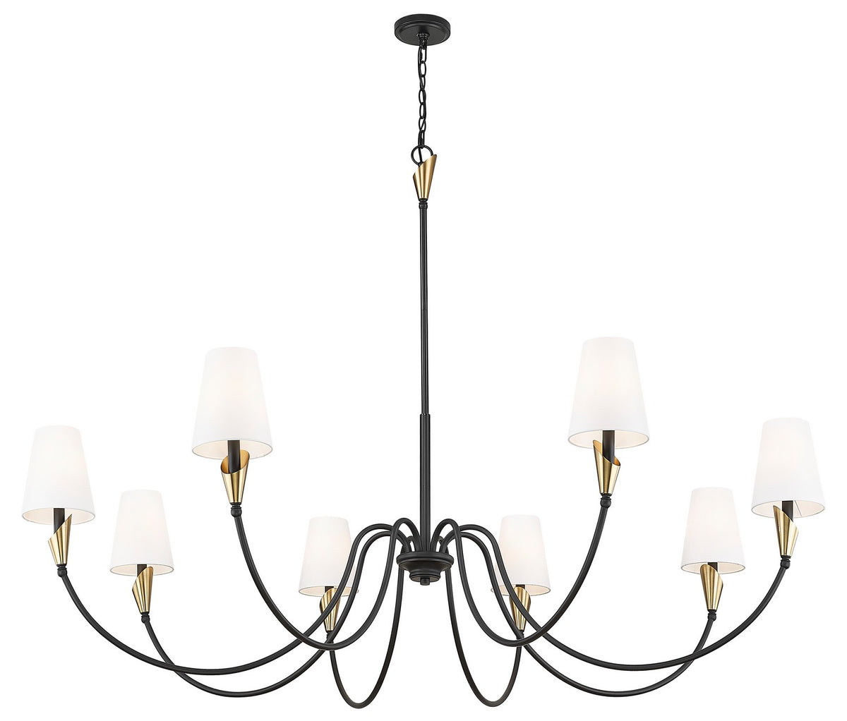 Lustre Claudelle Noir mat + Or moderne, 65" – vue 3