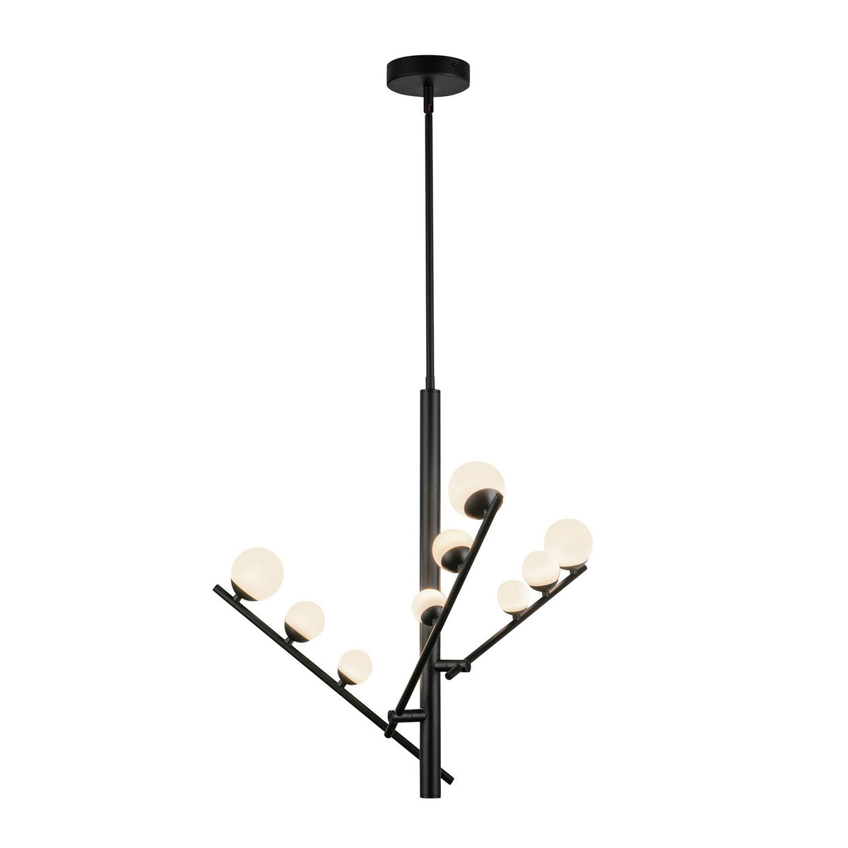 Lustre Cypress Noir / Verre opale, 19" – vue 2