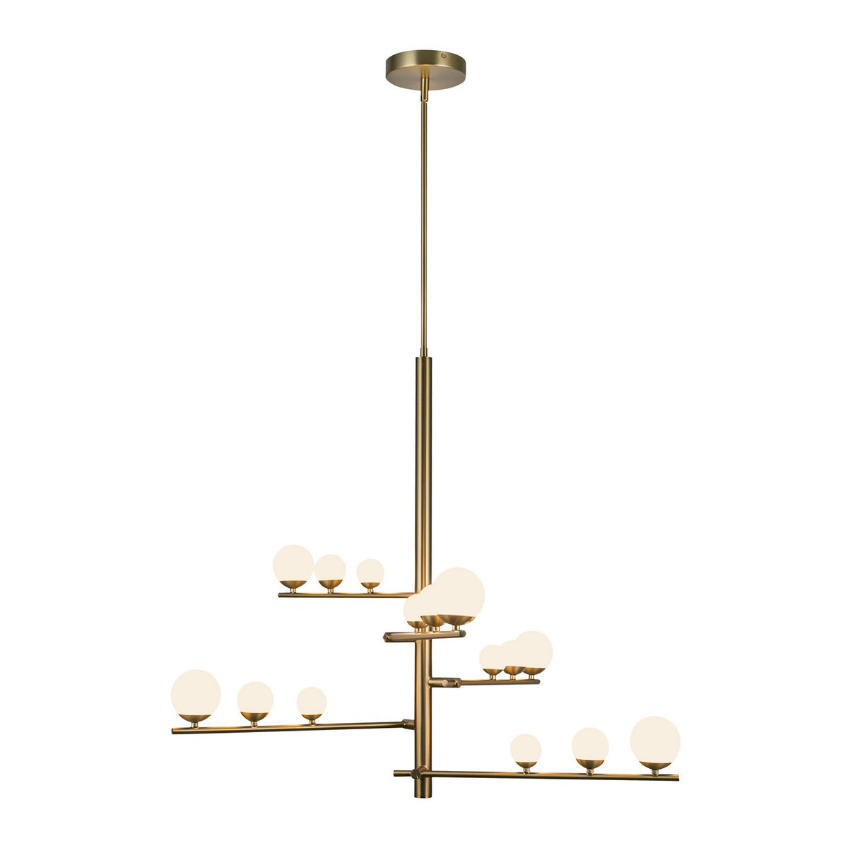 Lustre Cypress Or brossé/Verre opale, 18" – vue 2
