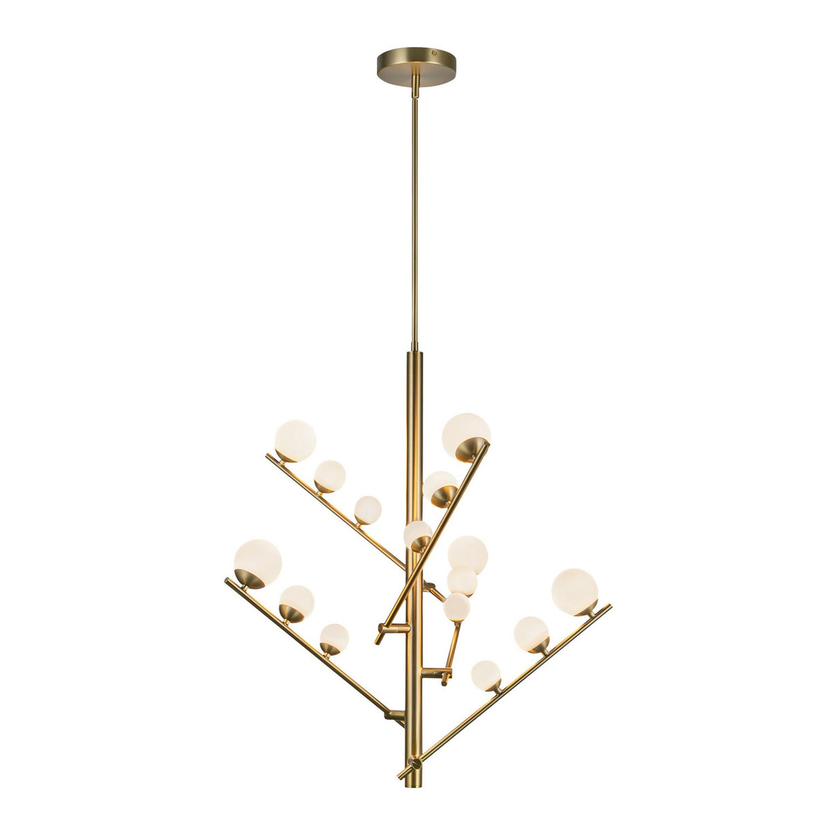 Lustre Cypress Or brossé/Verre opale, 18" – Kuzco Lighting