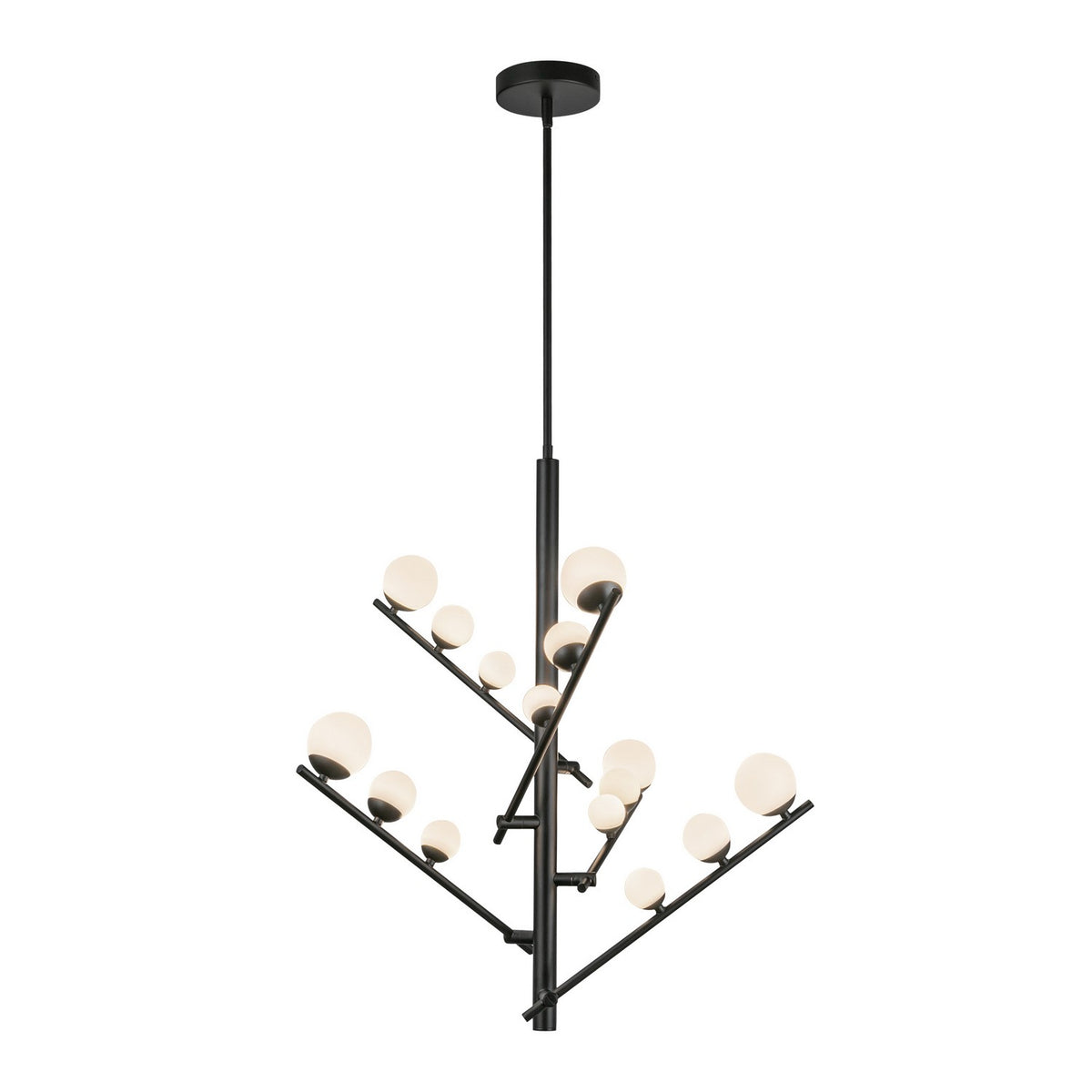 Lustre Cypress Noir / Verre opale, 18" – Kuzco Lighting
