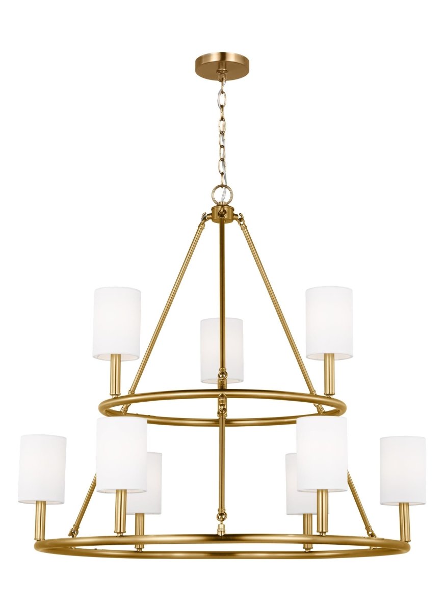 Lustre Egmont - Laiton satiné 36" by Visual Comfort Studio | Luminaires & cie