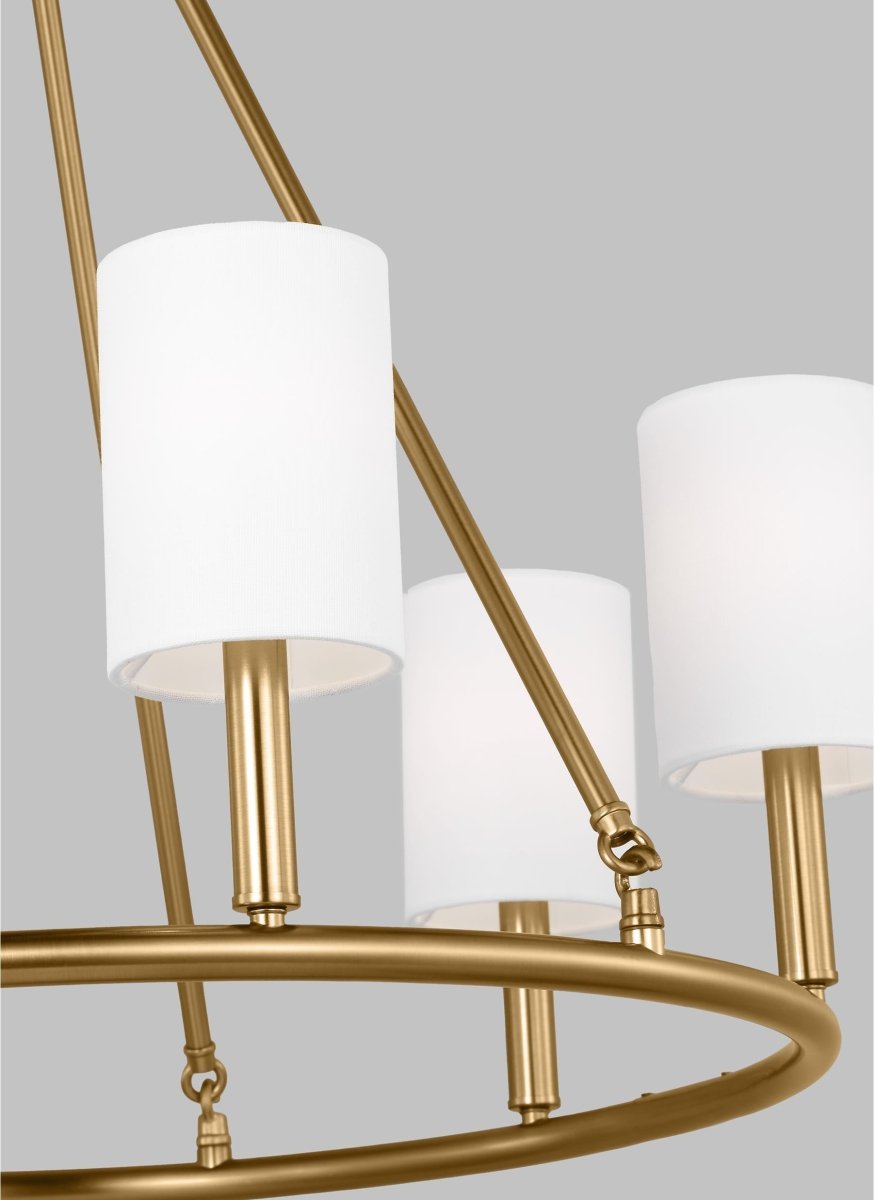 Lustre Egmont - Laiton satiné 36" by Visual Comfort Studio | Luminaires & cie