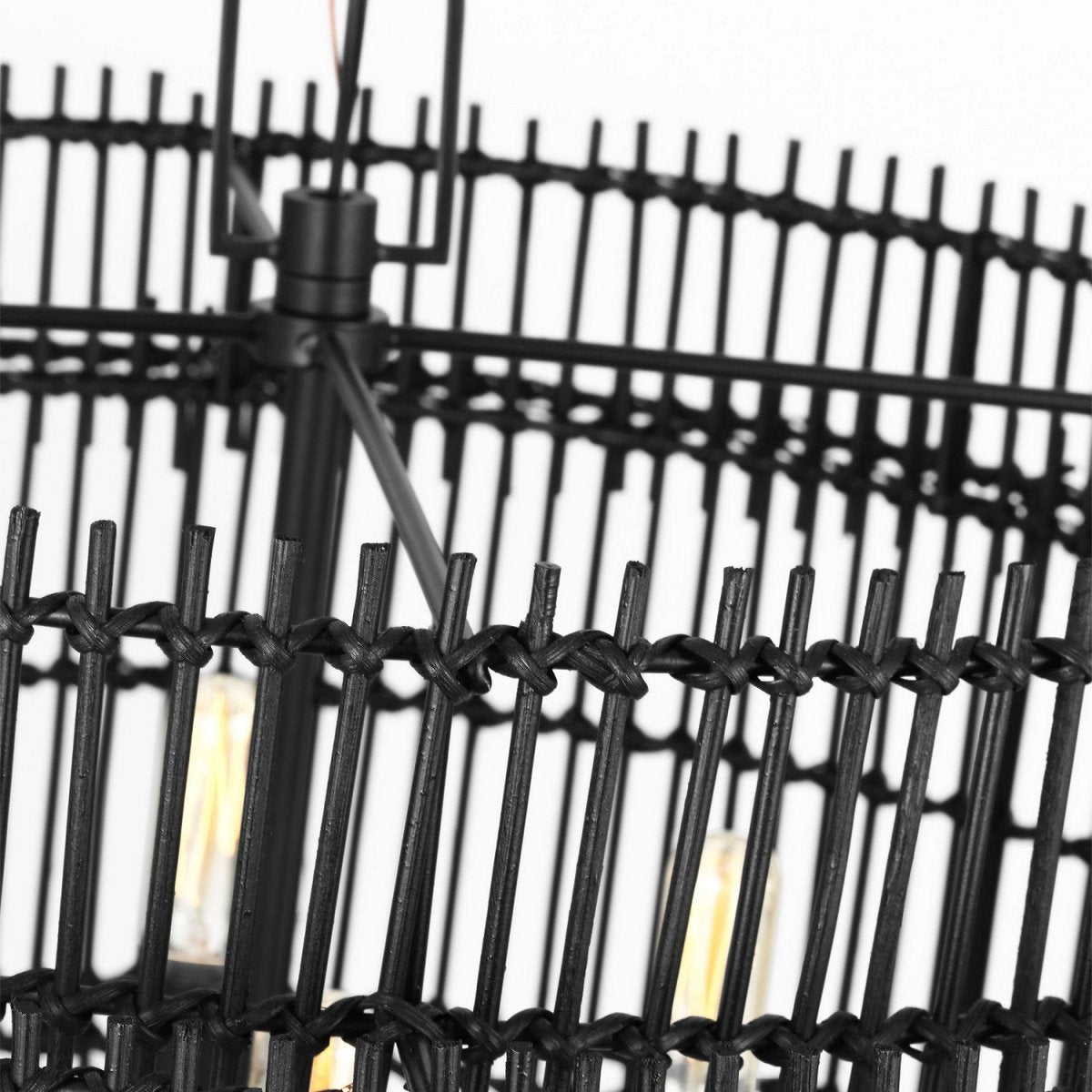 Lustre Elio - Bambou naturel teint blanc 30" by Visual Comfort Studio | Luminaires & cie
