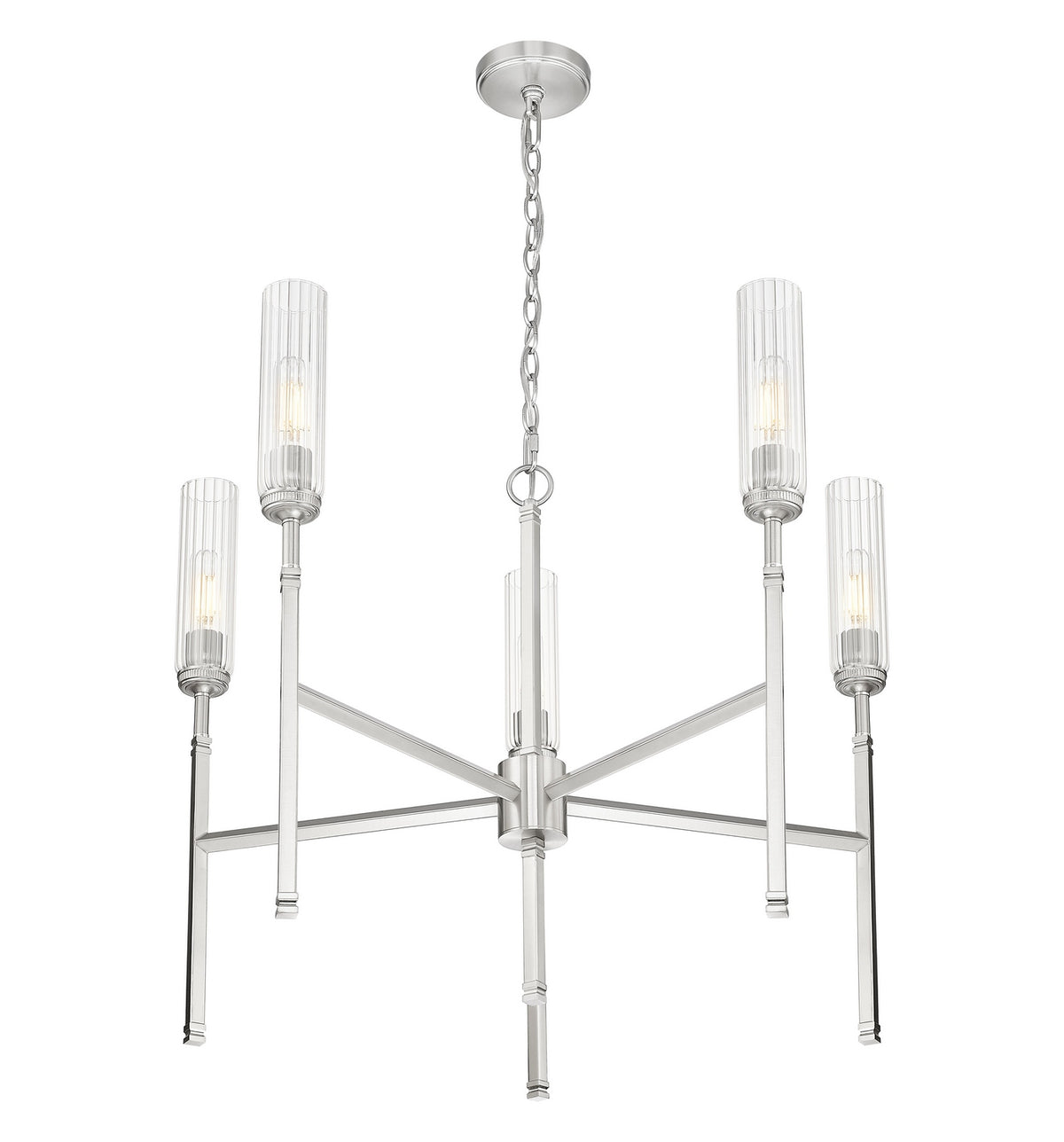 Lustre Esme Nickel brossé, nombre ampoules 5 – vue 3