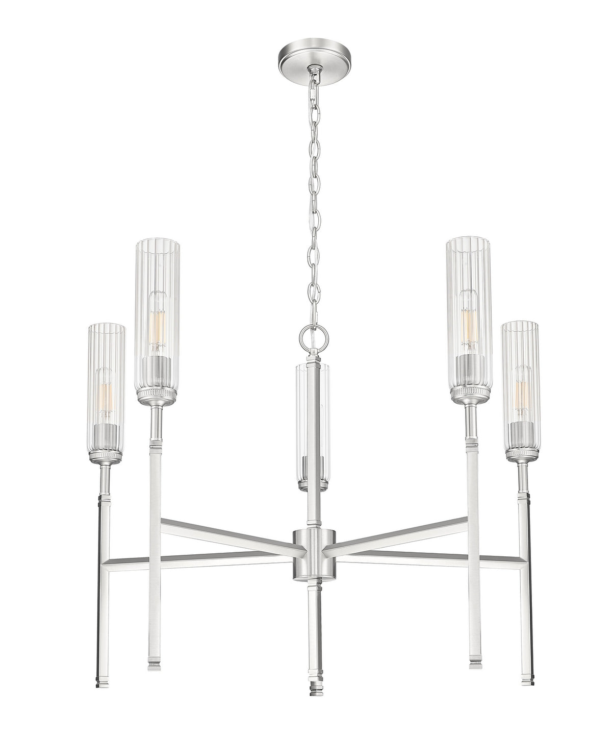 Lustre Esme Nickel brossé, nombre ampoules 5 – vue 5