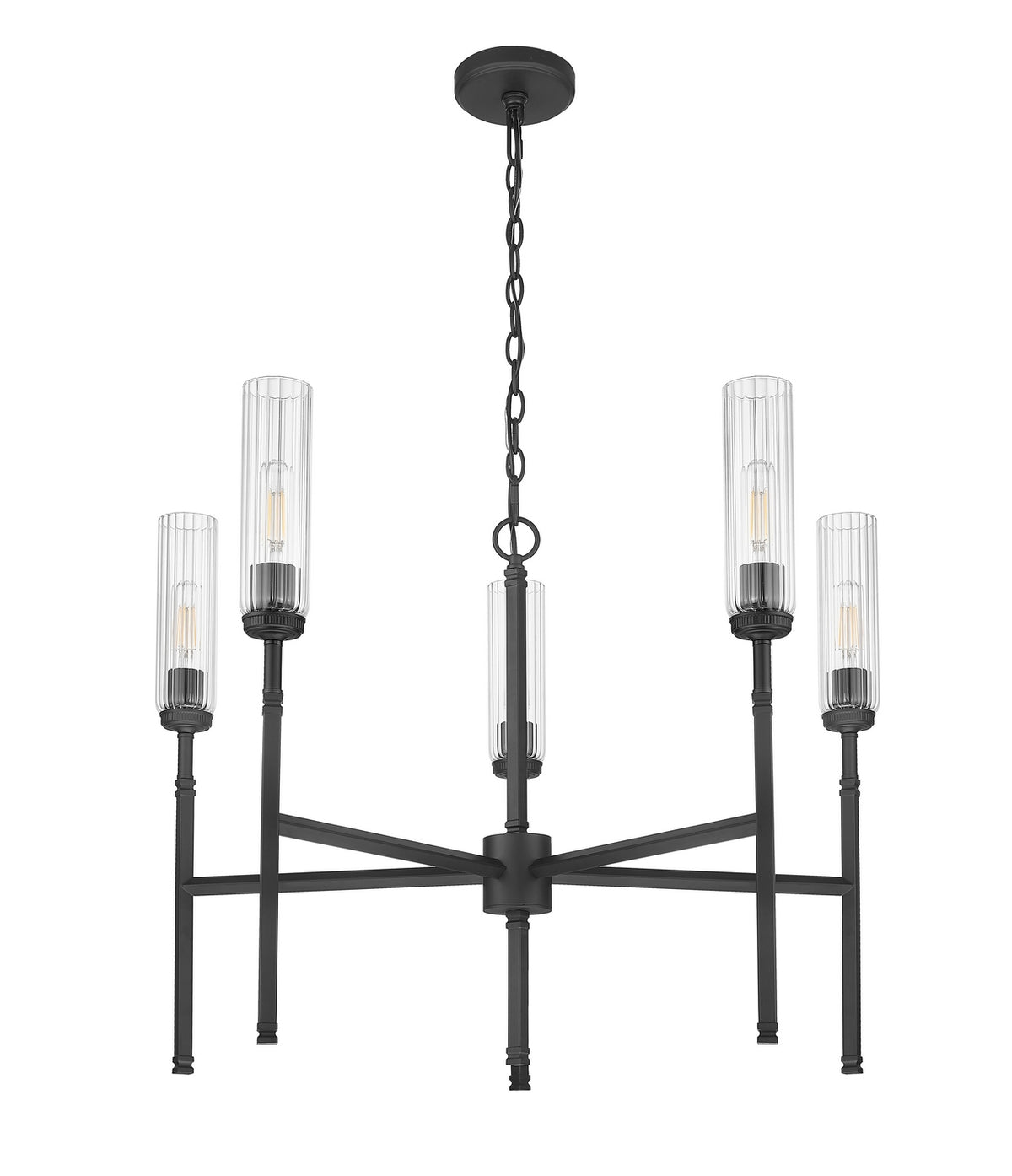 Lustre Esme Noir mat, nombre ampoules 5 – vue 5