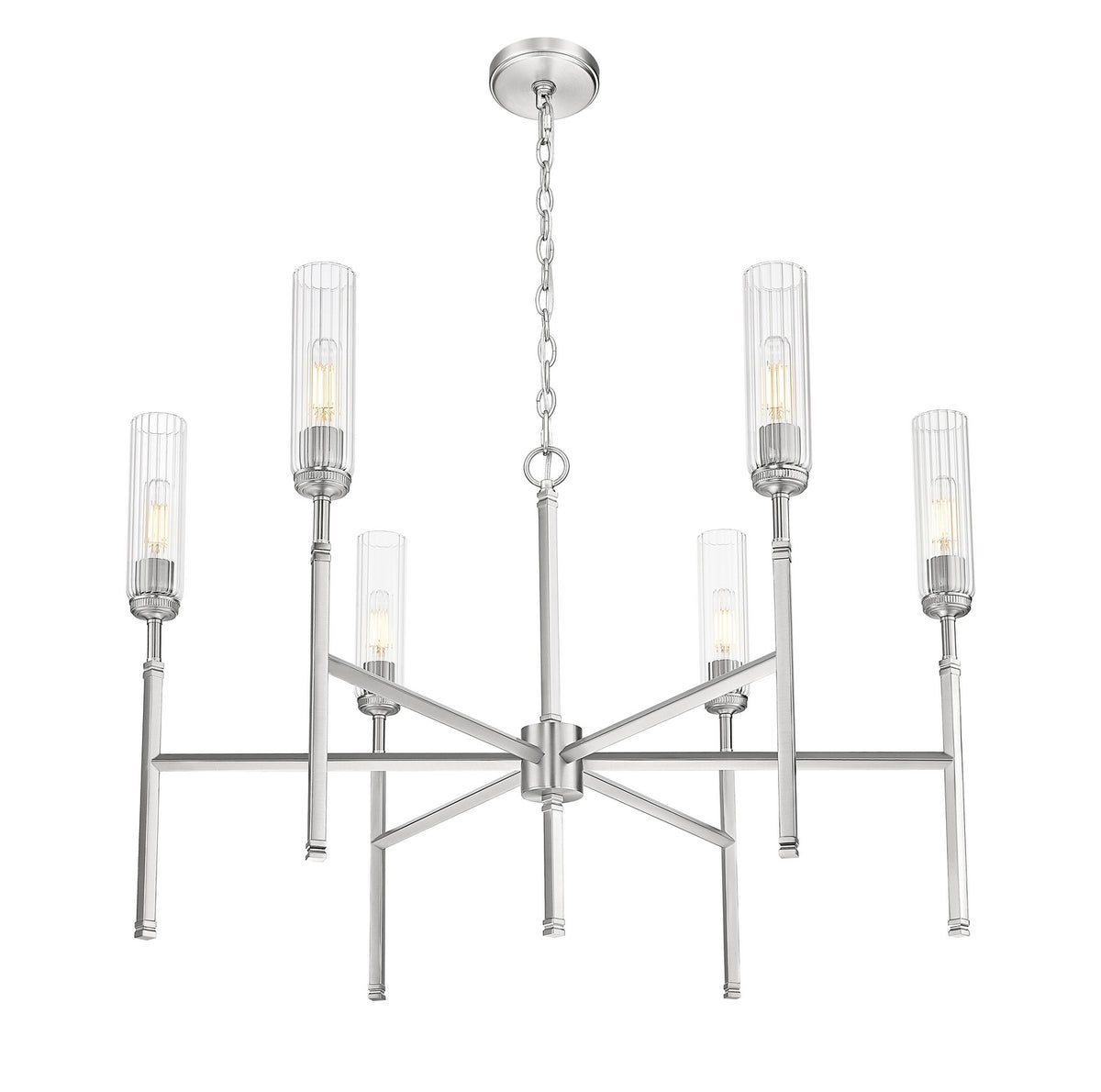 Lustre Esme Nickel brossé, nombre ampoules 6 – vue 3