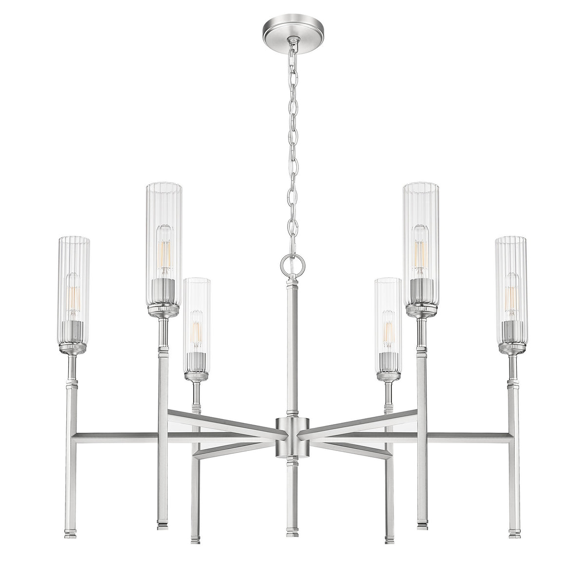 Lustre Esme Nickel brossé, nombre ampoules 6 – vue 5