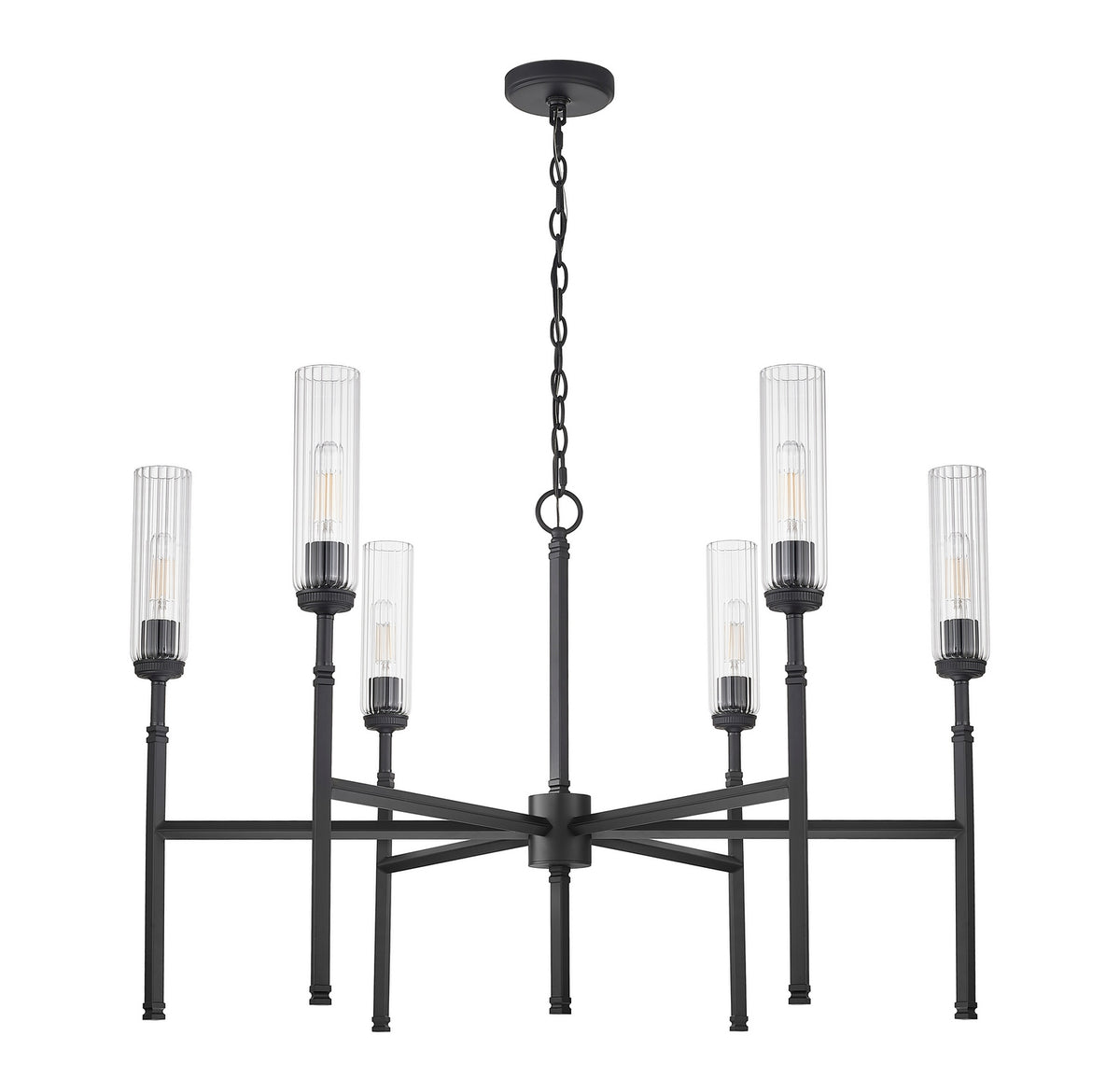 Lustre Esme Noir mat, nombre ampoules 6 – vue 5