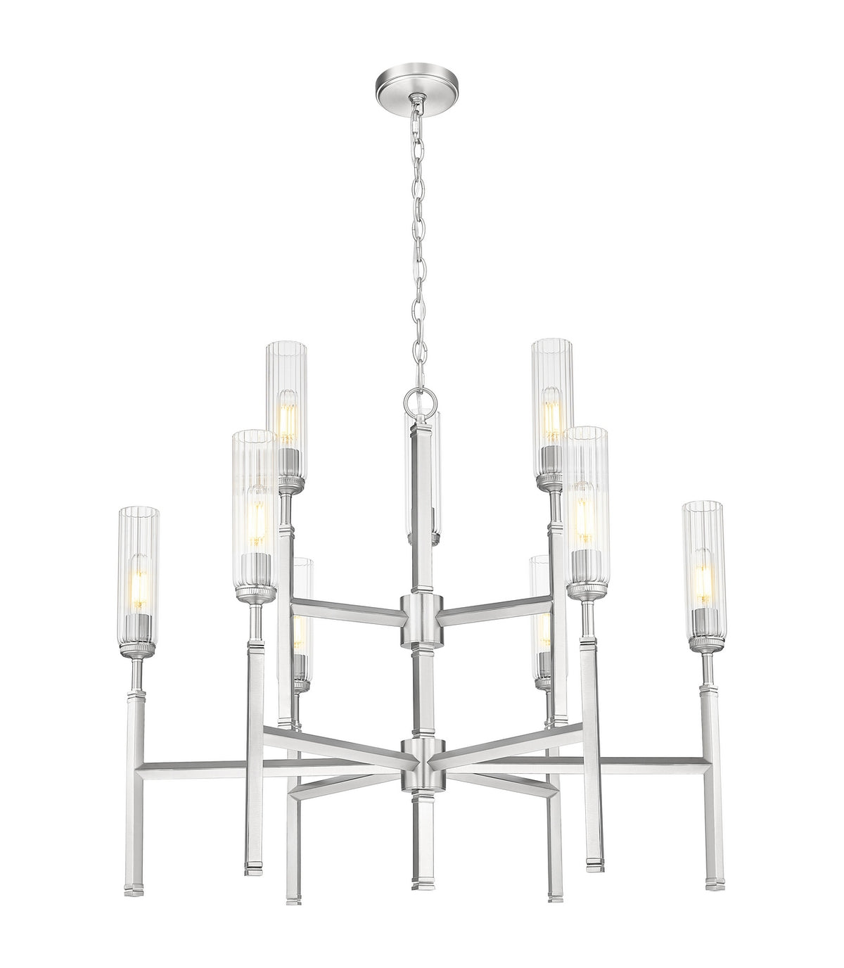 Lustre Esme Nickel brossé, nombre ampoules 9 – vue 4