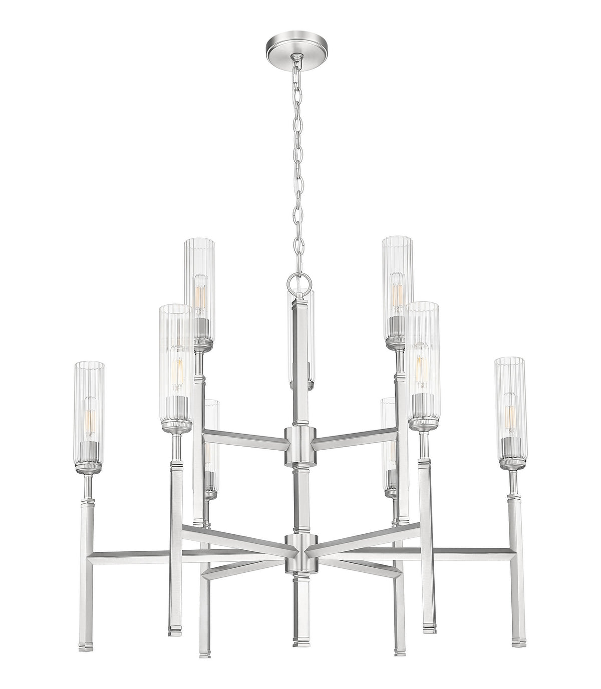 Lustre Esme Nickel brossé, nombre ampoules 9 – vue 5
