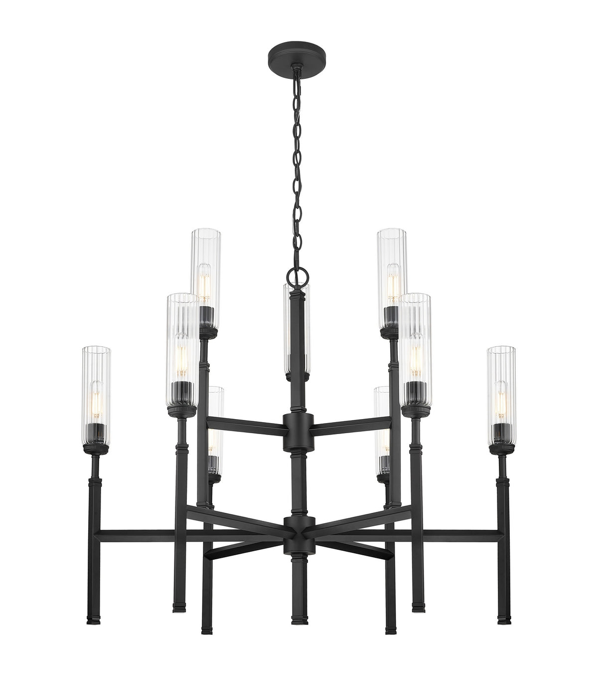 Lustre Esme Noir mat, nombre ampoules 9 – vue 2