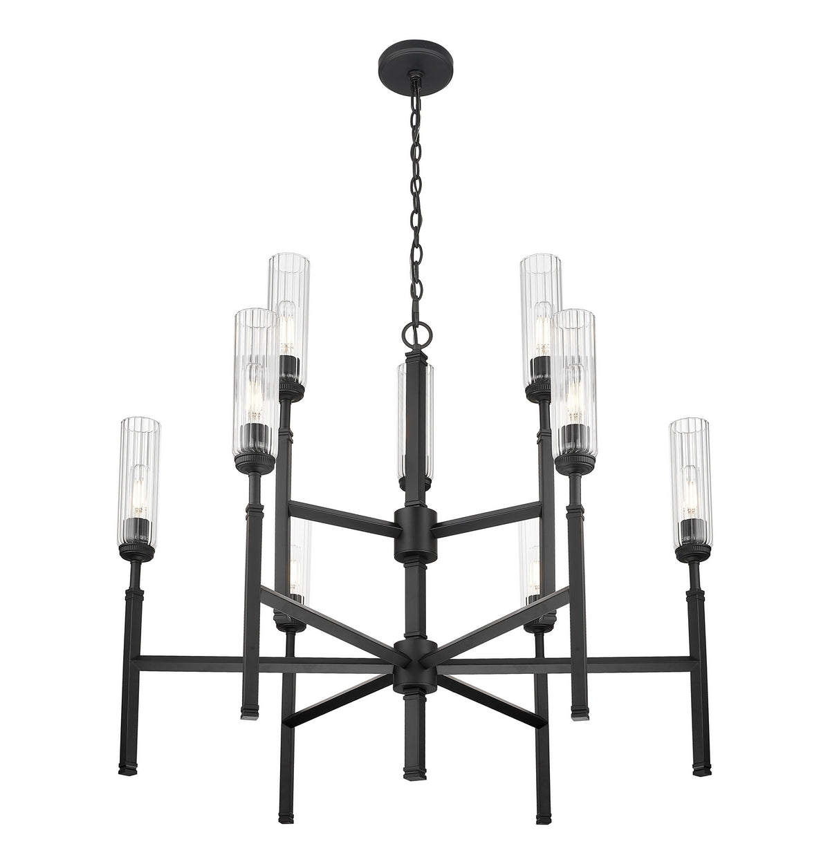 Lustre Esme Noir mat, nombre ampoules 9 – vue 3